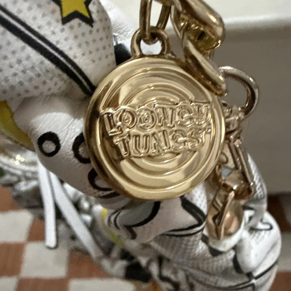 Aldo Looney Tunes Small Truched Purse Bag Bugs Marvin Martian Tweety Gold Chain